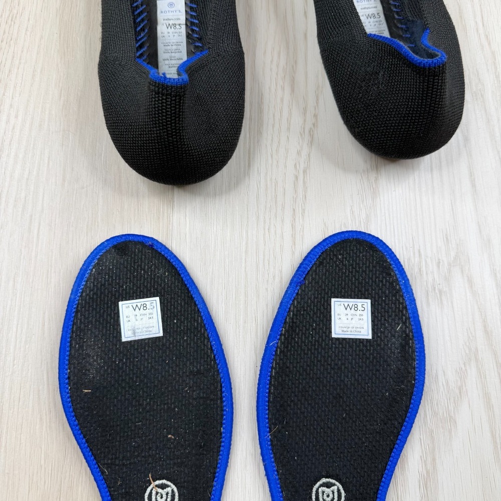 Rothy's The Flat Womens Black Slip On Rounded Toe Comfort Ballet Flats Size 8.5 - Picture 7 of 9